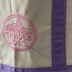 2026! Trader Joe's Limited Edition Lavender Canvas 1pc Large Tote Bag Only